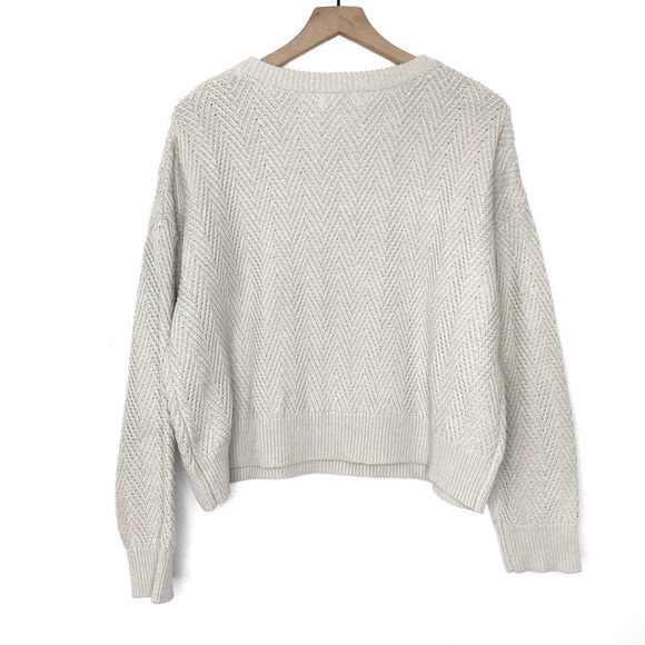 MOD REF Crew Neck Chevron Knit Crop Sweater L - Picture 2 of 8